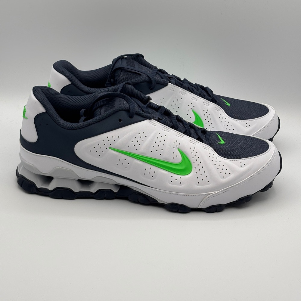 Nike Reax 8 NSW SL Shoes Men Size 13 White Green Navy Training 629851-102